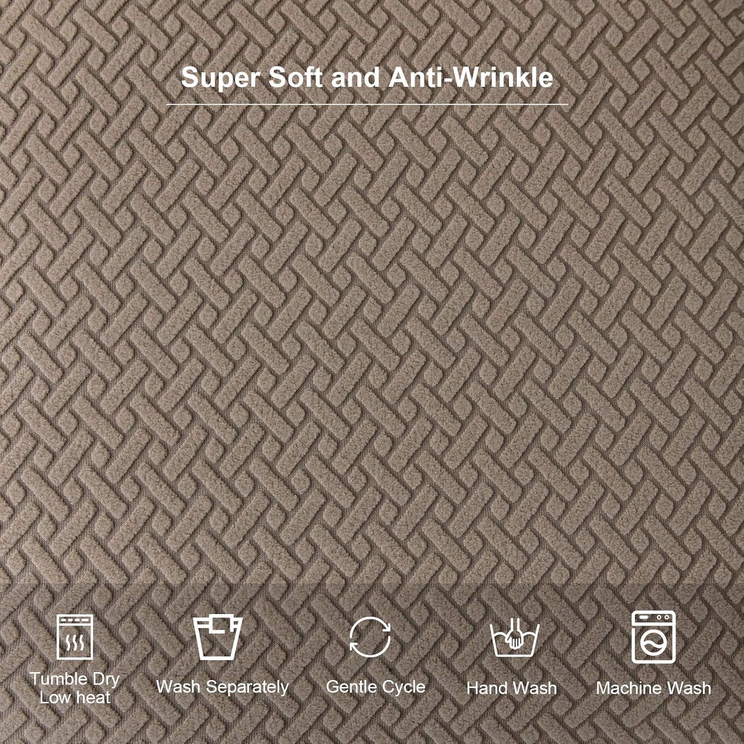 Genina Seat Covers for Dining Room Chair Seat Slipcovers Kitchen Chair Covers(Set of 4,Taupe)