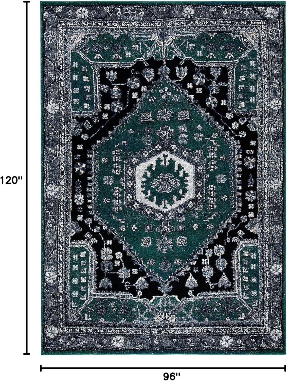 Vintage Hamadan VTH204 Power Loomed Indoor Area Rug - Green/Black - 8'x10' - Safavieh