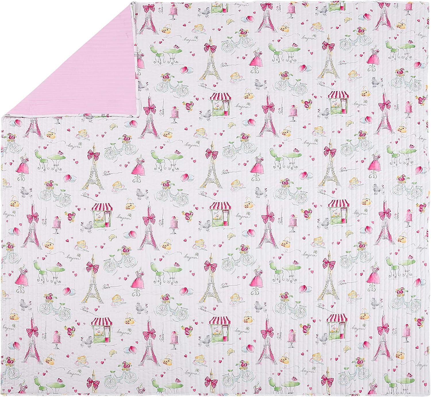 Pretty in Paris Reversible Pink Quilt Set