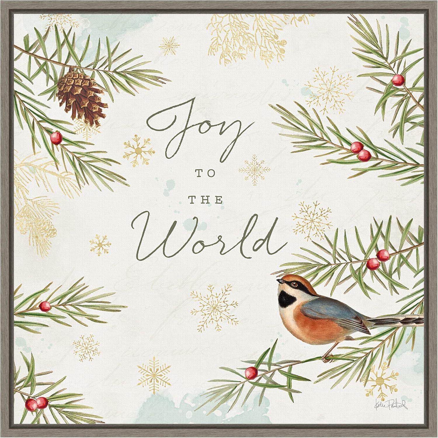 Joy to the World Christmas Bird Canvas Print