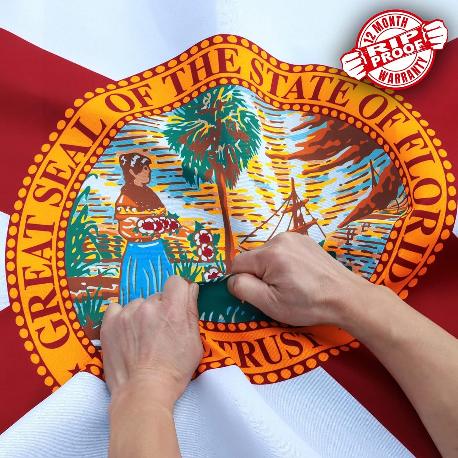 Rip-Proof Double Sided 3-Ply Florida State Flag 3x5 Foot