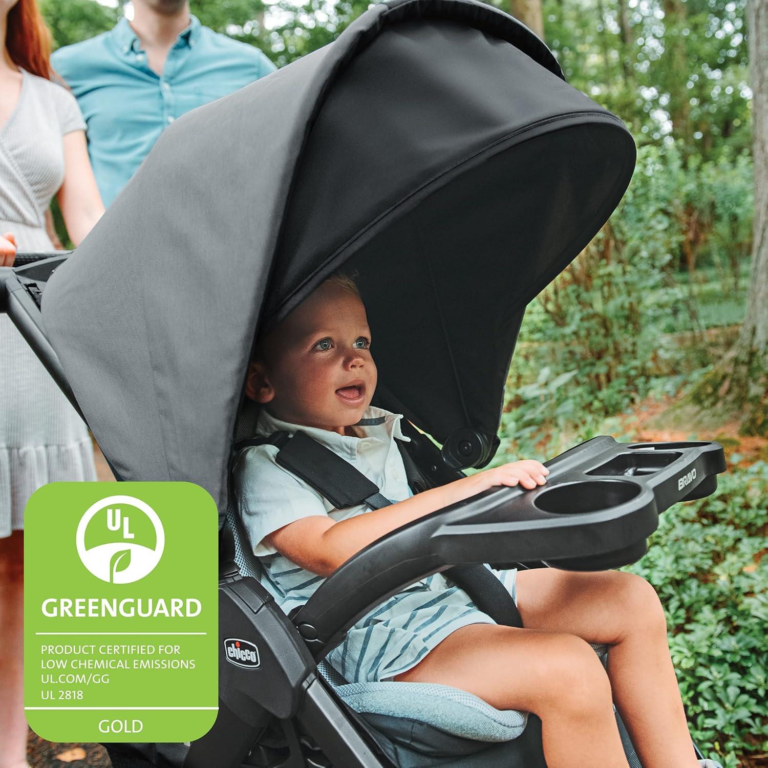 Chicco Bravo LE ClearTex Quick-Fold Stroller - Pewter (Grey), New