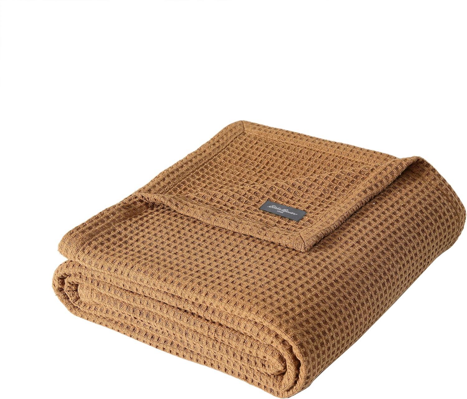 Eddie Bauer Solid Waffle Brown Twin Blanket