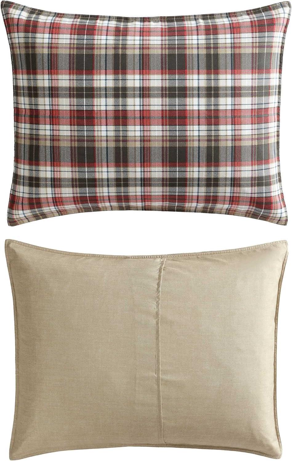 Eddie Bauer Astoria Plaid 100% Microfiber Duvet Set Red