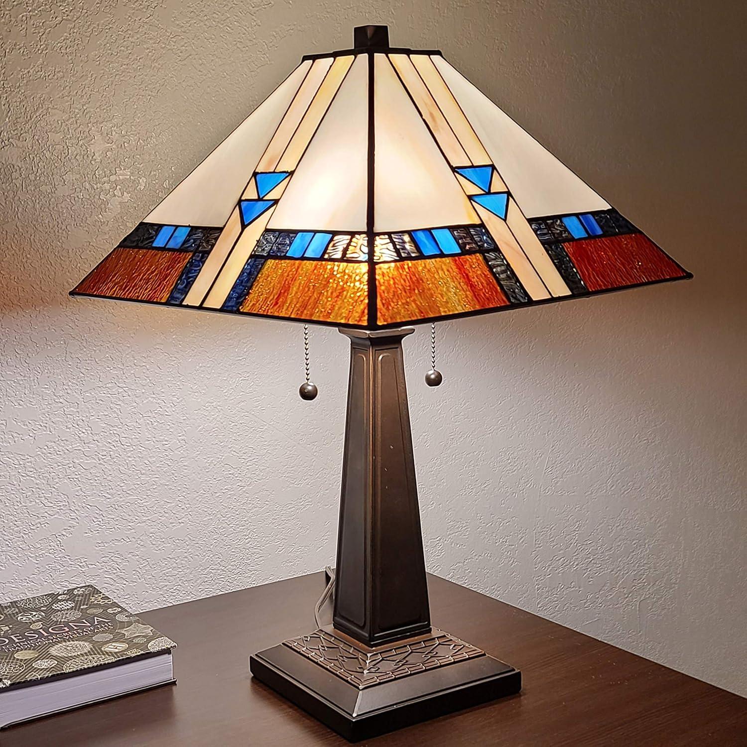 Amora Lighting Tiffany-style Mission Table Lamp 23" Tall