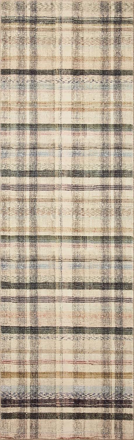 Ivory Striped CloudPile 84'' x 24'' Stain-Resistant Runner Rug