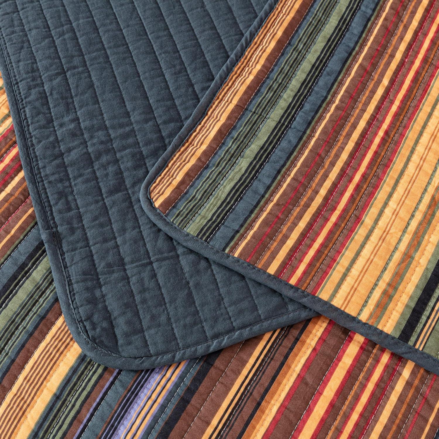 Cotton Quilted Striped Quilt Set