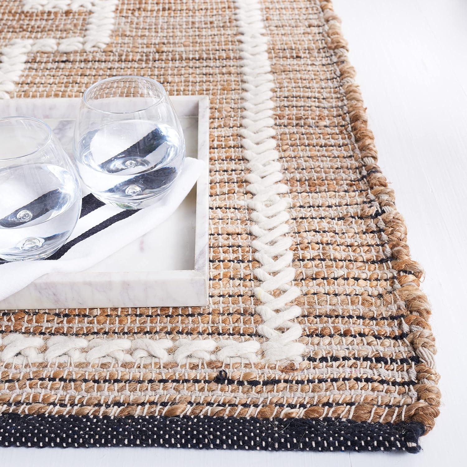 Derosier Natural Fiber Hand Woven Jute Geometric Rug