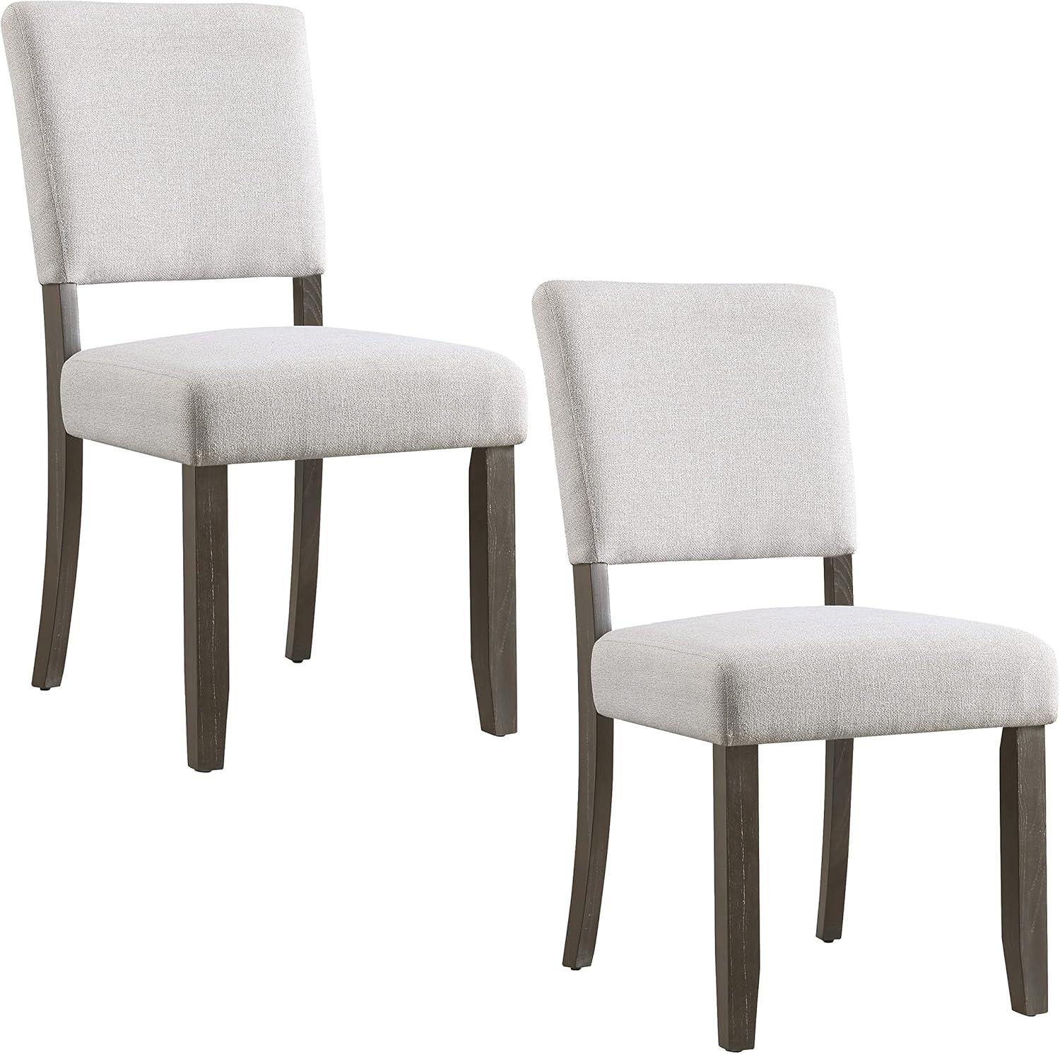 Leick Favorite Finds Wood Upholstered Dining Chair Set in Gray Washed Black Bean