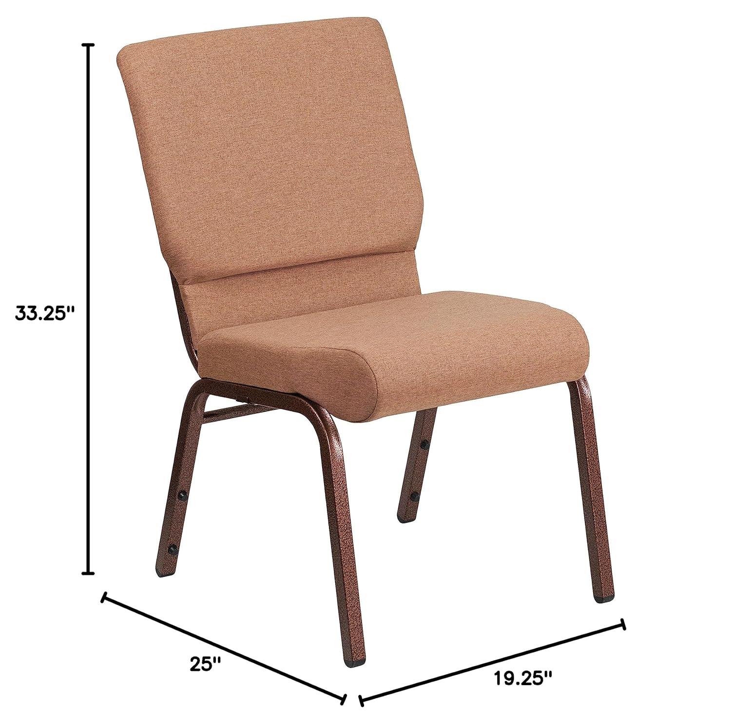 Flash Furniture Caramel Fabric Church Chair,PK4 4-FD-CH02185-CV-BN-GG