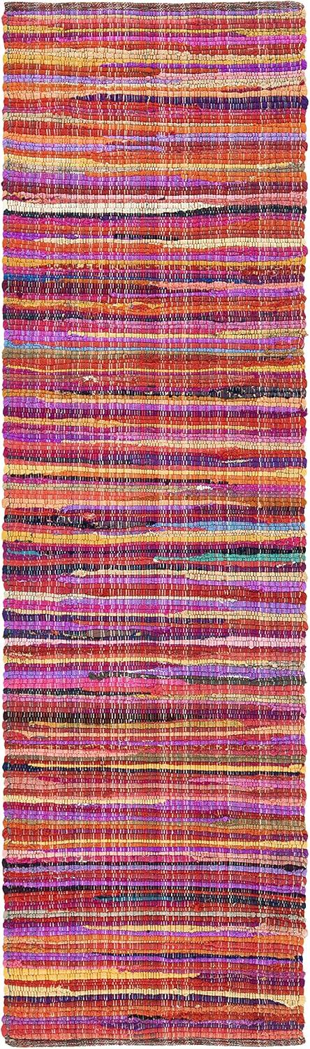 Rag Runner Rug RAR240 Hand Woven Runner Rug - Red/Multi - 2'3"x8' - Safavieh.