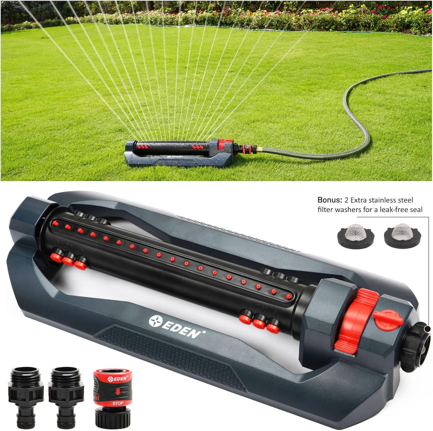 Eden Turbo Oscillating Sprinkler with Quick Connector Set