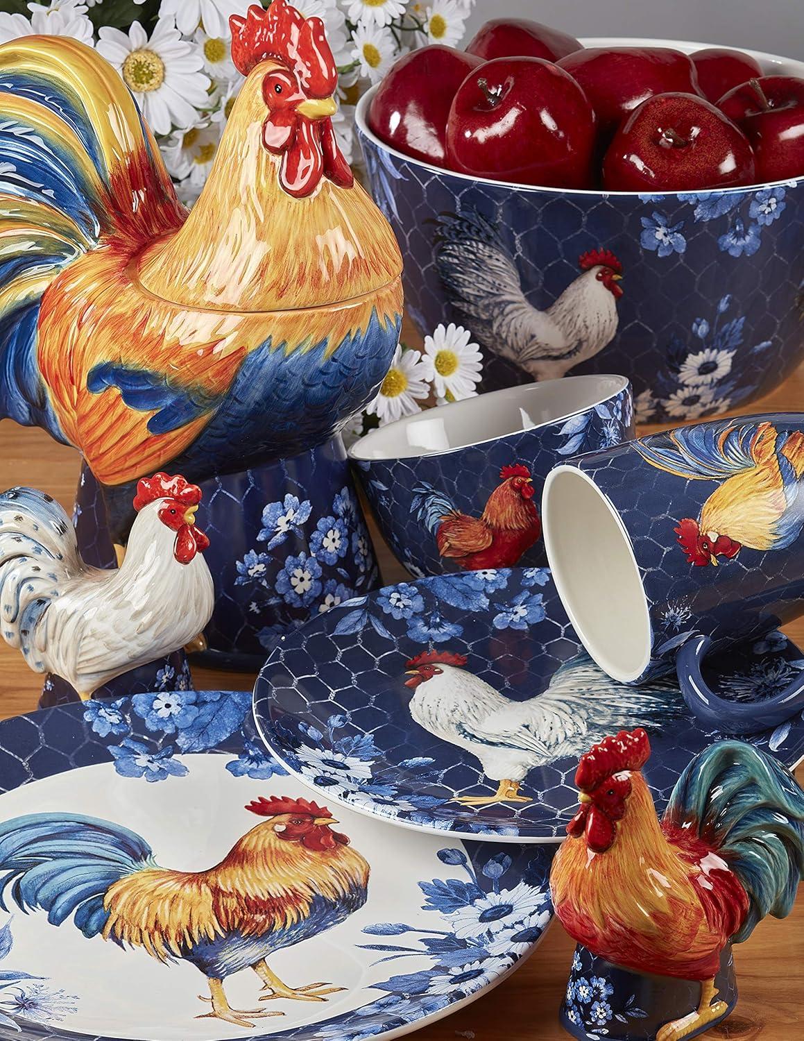 Certified International  Indigo Rooster 16-piece Dinnerware Set, Service for 4