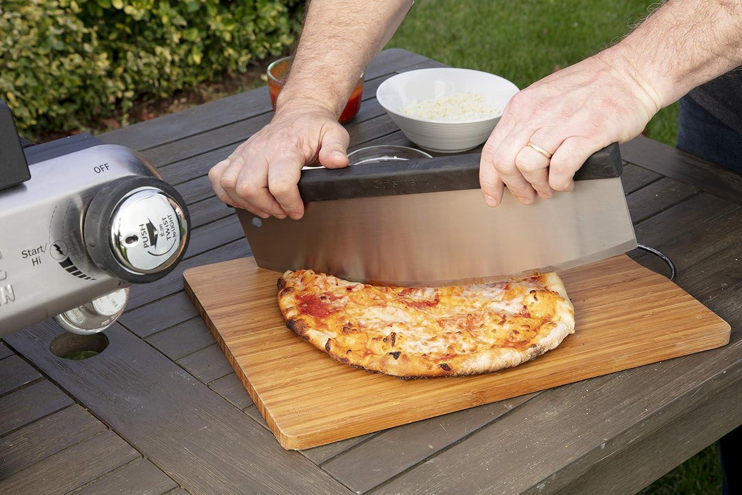 Deluxe Stainless Steel Pizza Grilling Set with Stone and Peel