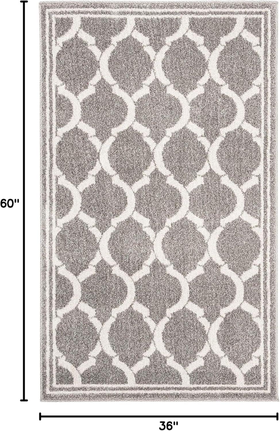 Amherst AMT415 Power Loomed Indoor Accent Rug - Dark Grey/Beige - 3'x5' - Safavieh