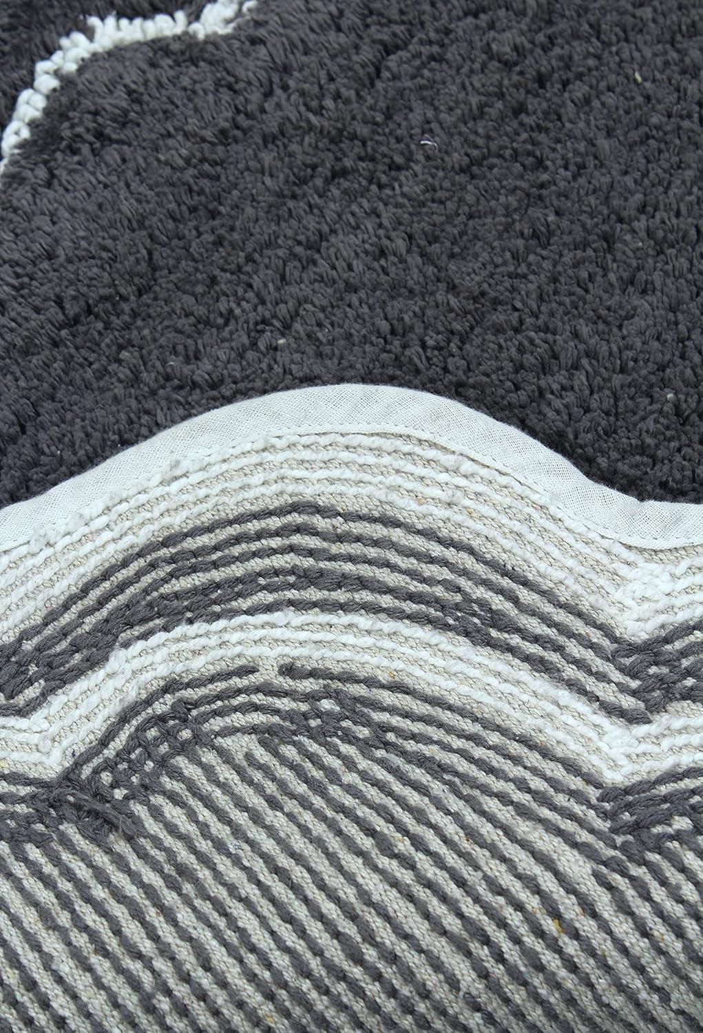 Home Weavers Allure Collection Bathroom Rug 100% Cotton Tufted Round Shape Bathroom Rug, Soft & Absorbent Bath Rugs, Non-Slip Bath Carpet, Machine Wash Dry Bath Mats - 30" Round, Dark Gray