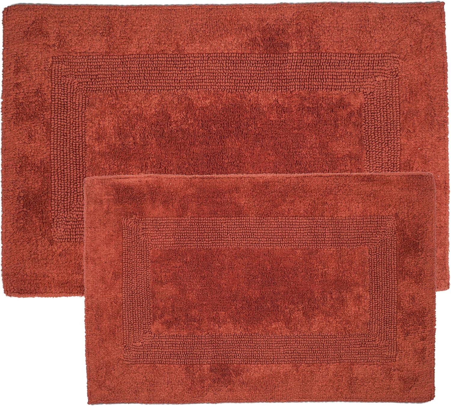 Lavish Home 100% Cotton 2-Piece Reversible Rug Set