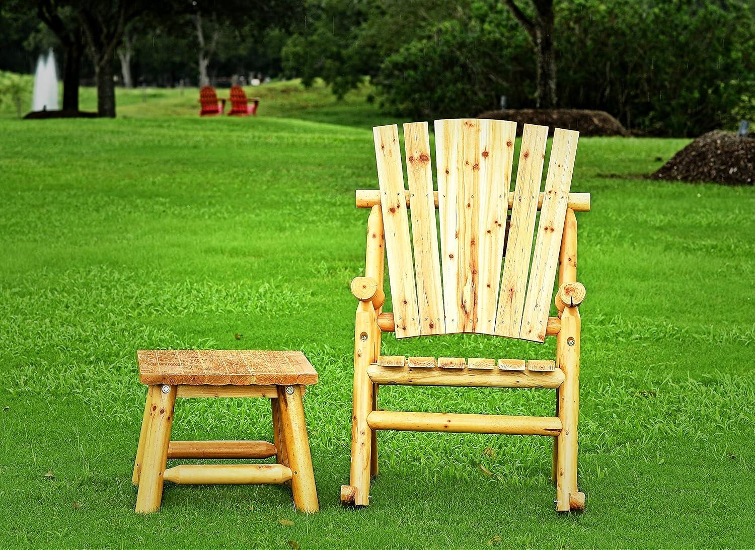 Aspen Natural Varnish Wood Rocking Chair with Rounded Armrests