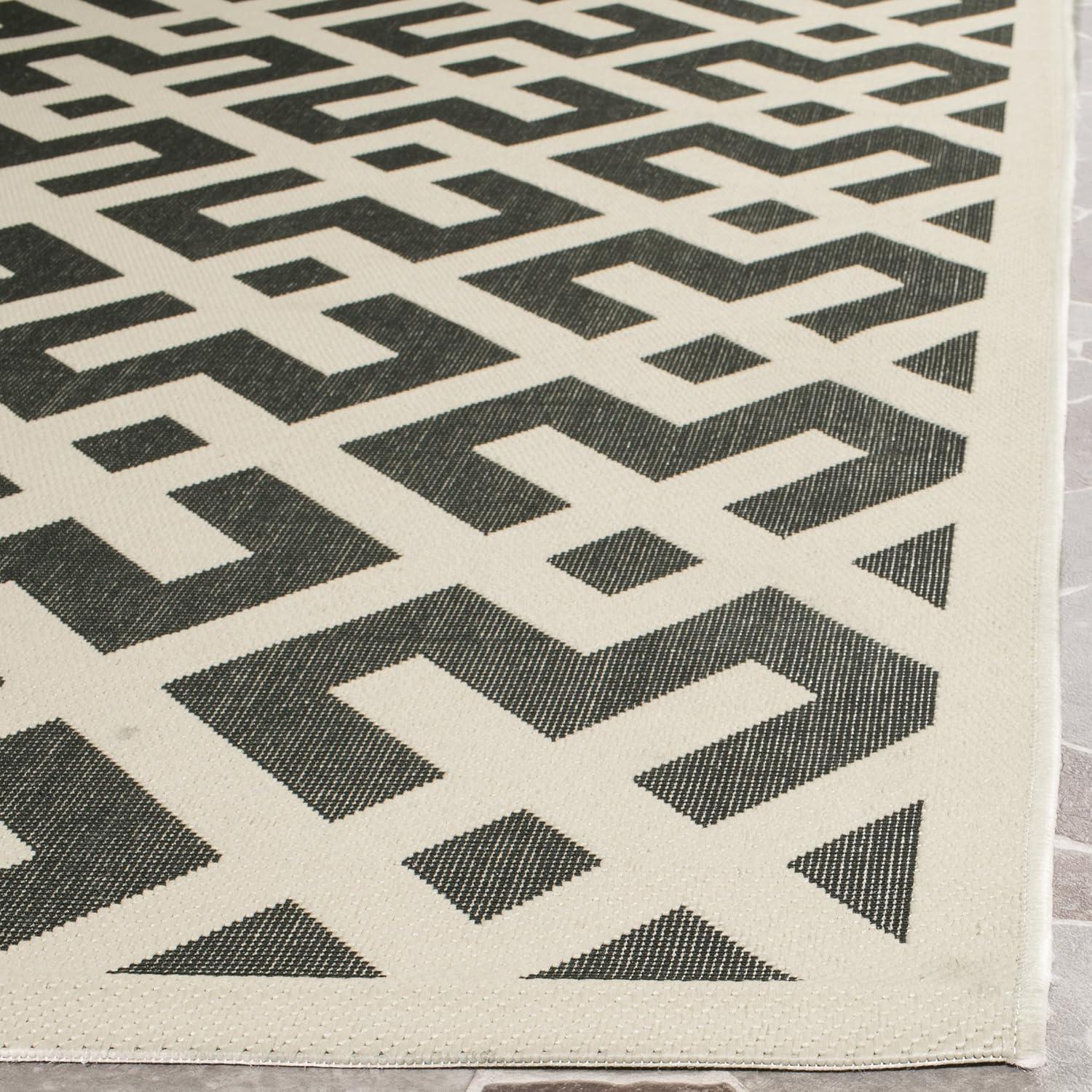 Courtyard CY6915 Power Loomed Indoor and Outdoor Area Rug - Grey/Bone - 6'7"x6'7" - Safavieh