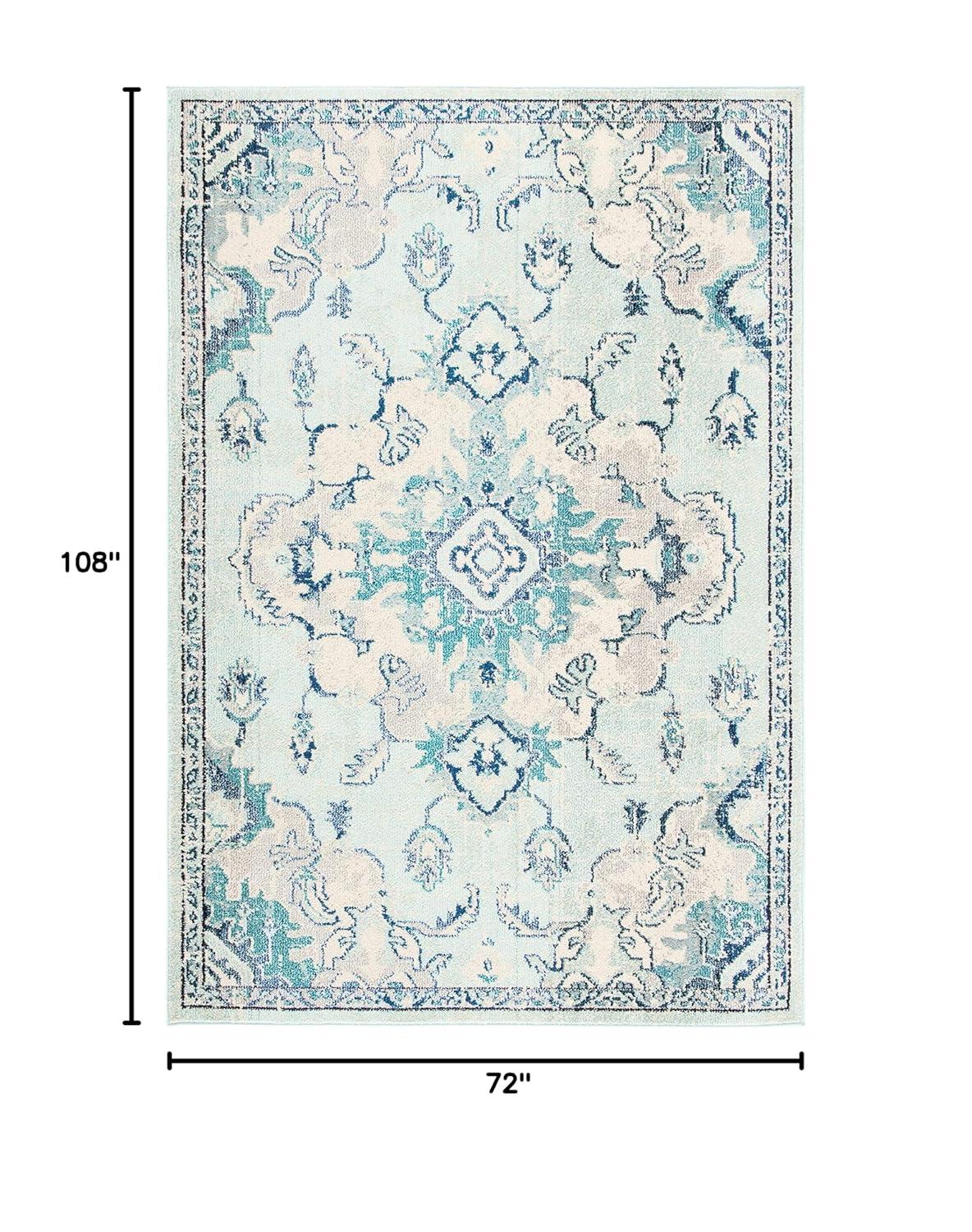 Madison MAD484 Power Loomed Indoor Area Rug - Teal/Beige - 6'x9' - Safavieh