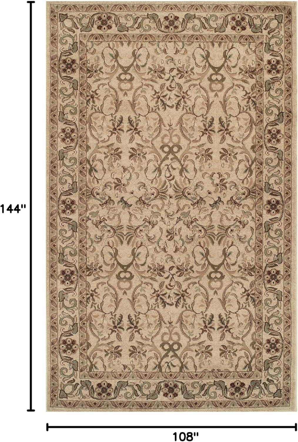 Superior Heritage Oriental Floral Indoor Area Rug, 9'x12', Ivory