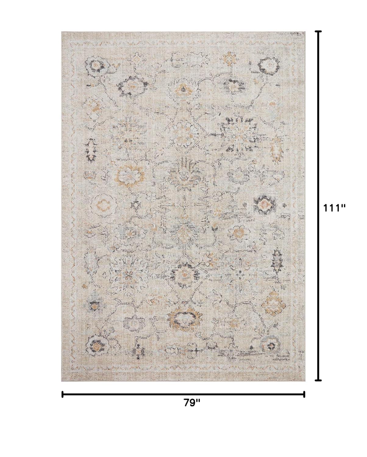 Loloi II Monroe Oriental Machine Woven Polyester Area Rug in Gray/Ivory