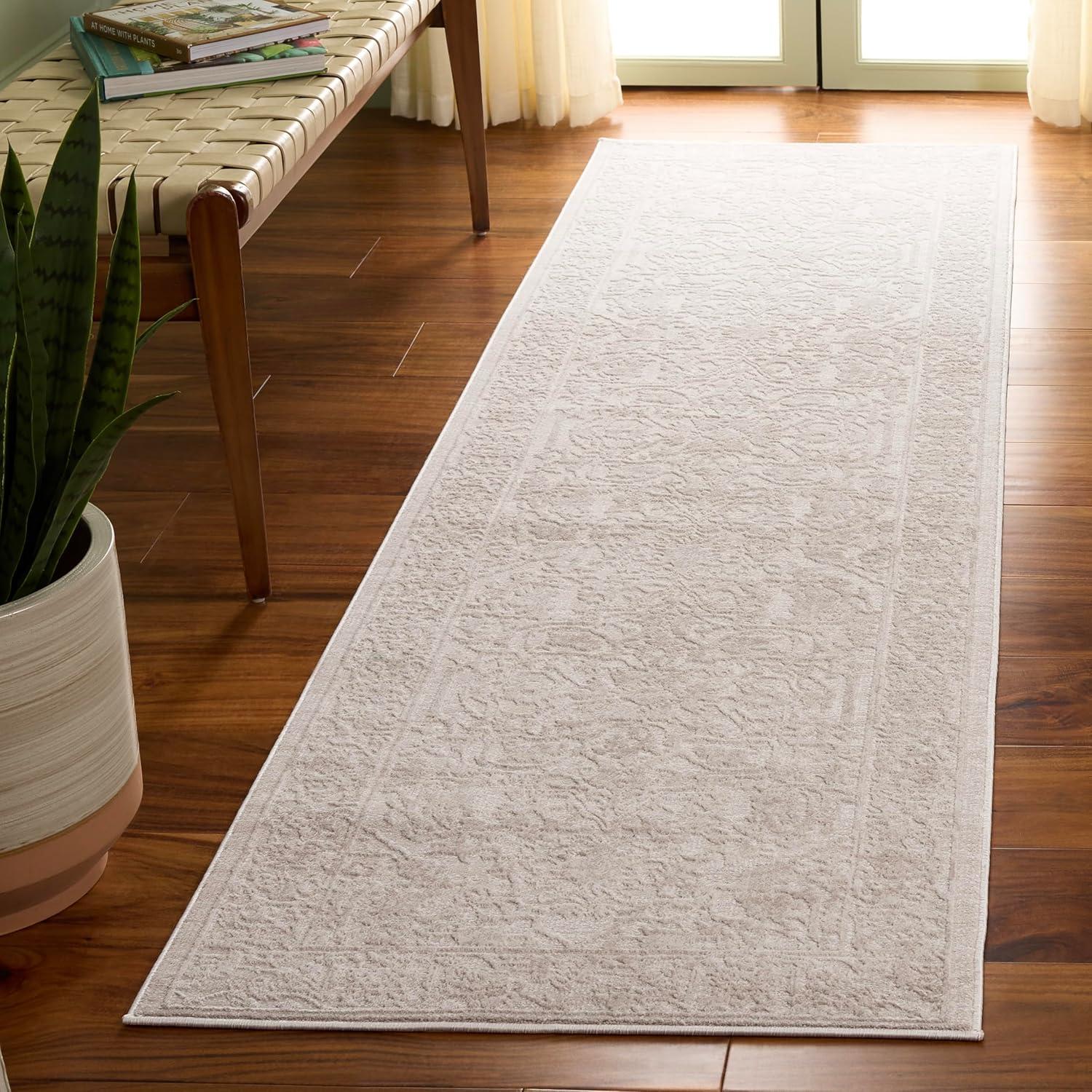 Reflection RFT665 Power Loomed Indoor Runner Rug - 2'3"x14' - Creme/Ivory - Safavieh