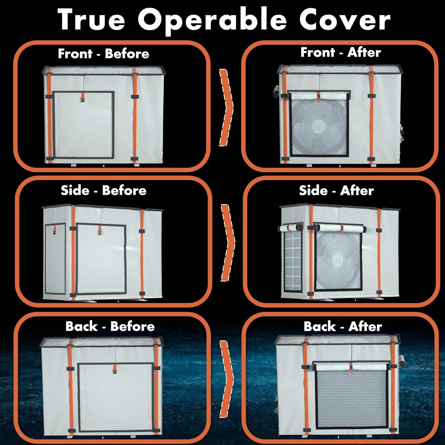 Air Conditioner Cover, Outdoor Mini Split Cover for Air Conditioner Outside Unit, Can be Used in Air Conditioner Operation, AC Protector for All Seasons, 33"L x 13"W x 25"H for 9000-24000 BTU