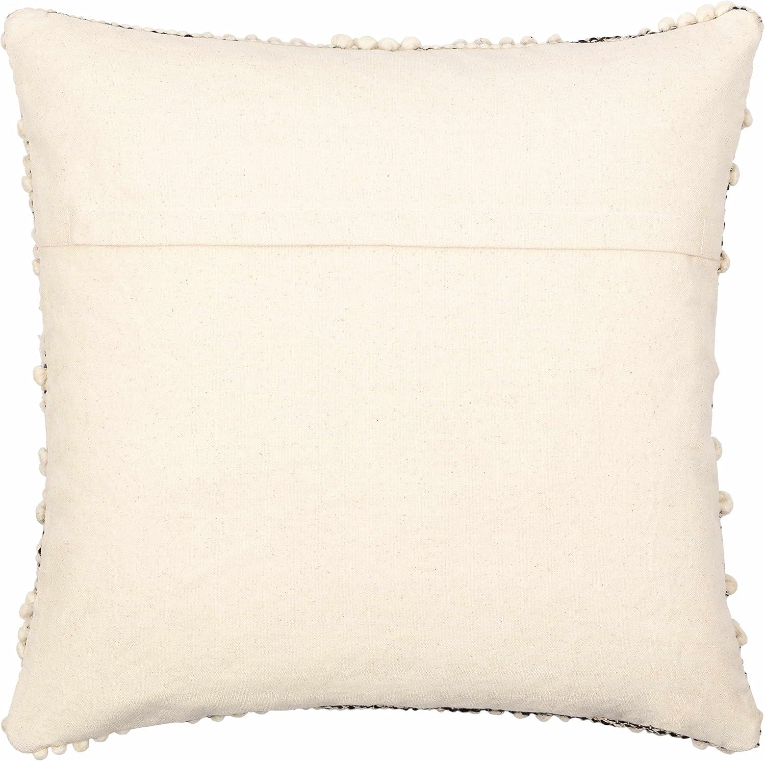 Cream and Black Hand Woven Cotton Polyester Pillow Cover