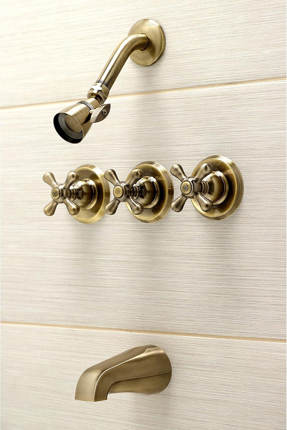 Kingston Brass Victorian Triple-Handle Tub and Shower Faucet