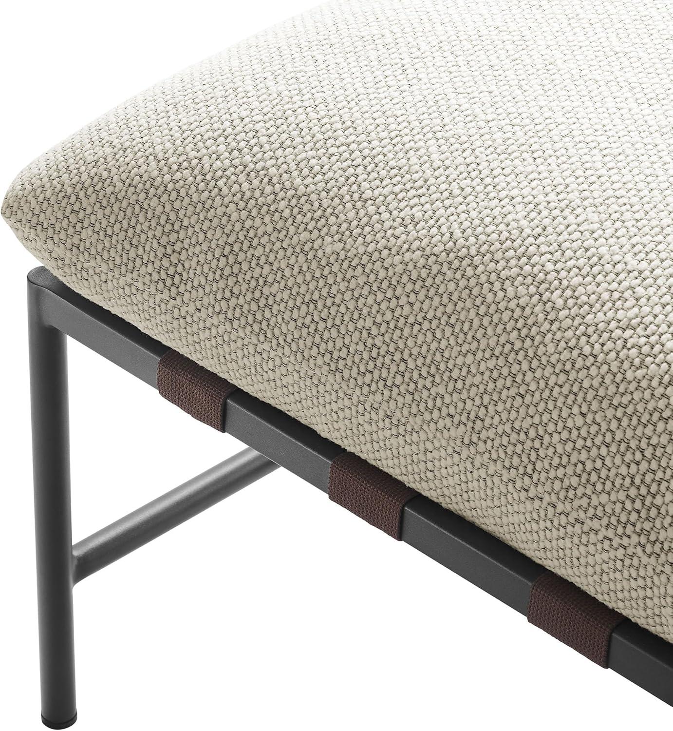 Modway Raya Outdoor Patio Boucle Ottoman in Ivory