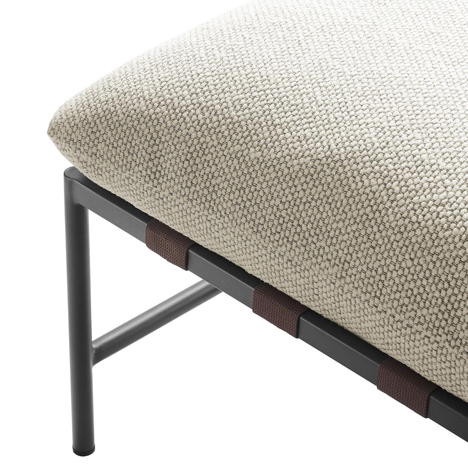 Modway Raya Outdoor Patio Boucle Ottoman in Ivory