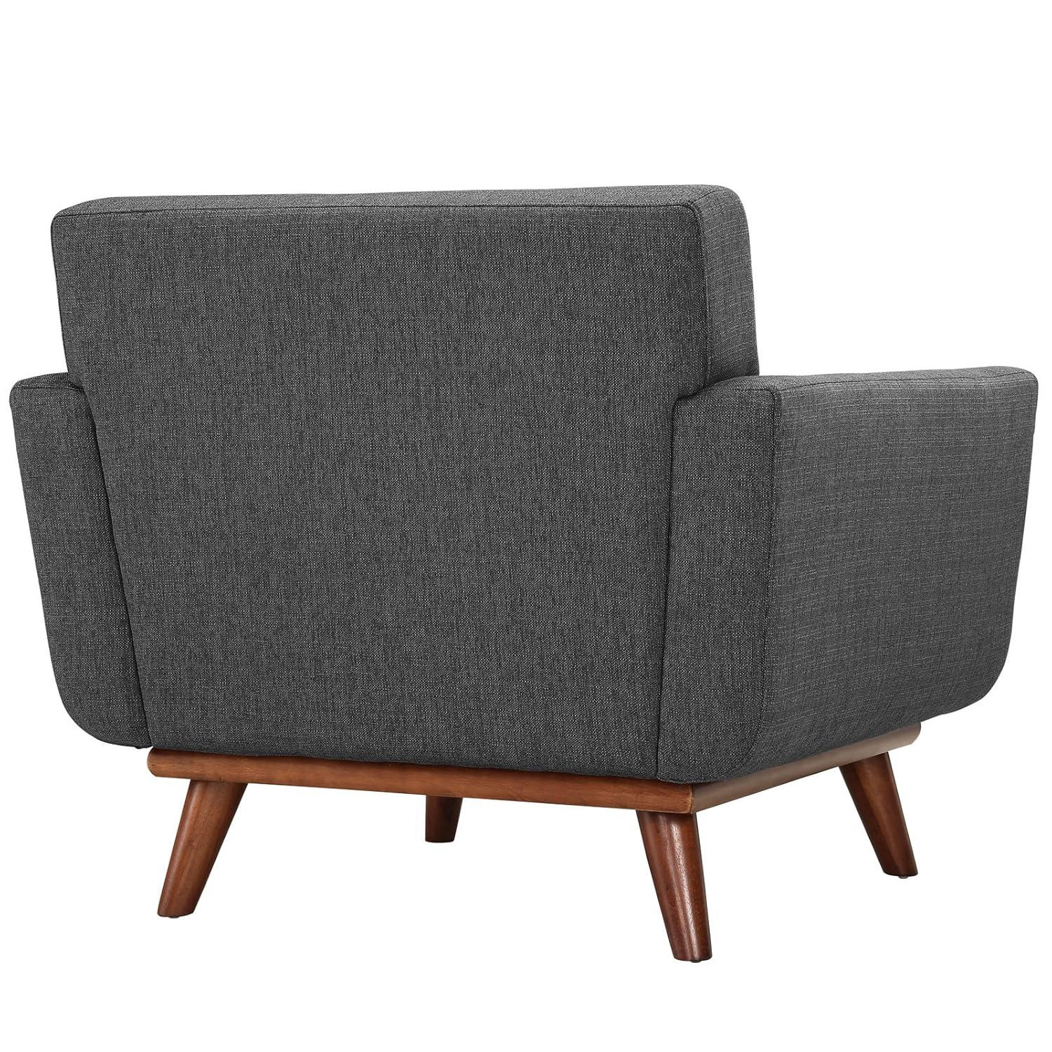 Modway Engage Modern Fabric Armchair in Gray/Cherry (Set of 2)