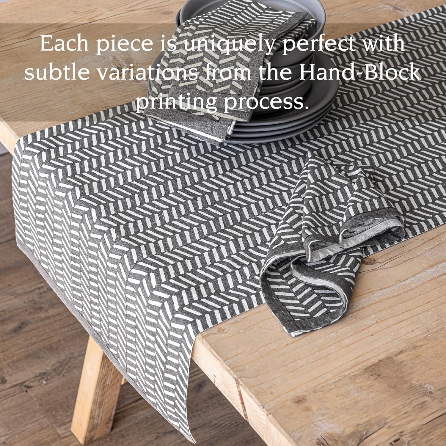over&back Hand-Blocked Table Runner