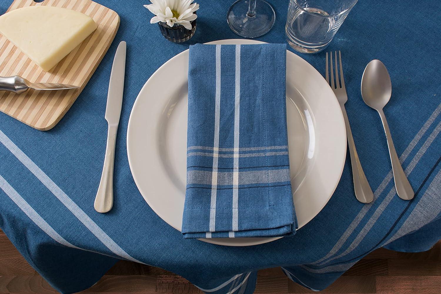 DII Modern Cotton Chambray French Stripe Napkin in Blue (Set of 6)