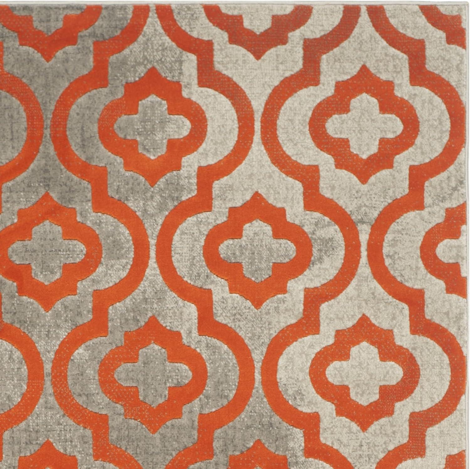 SAFAVIEH Porcello PRL7734F Light Grey / Orange Rug