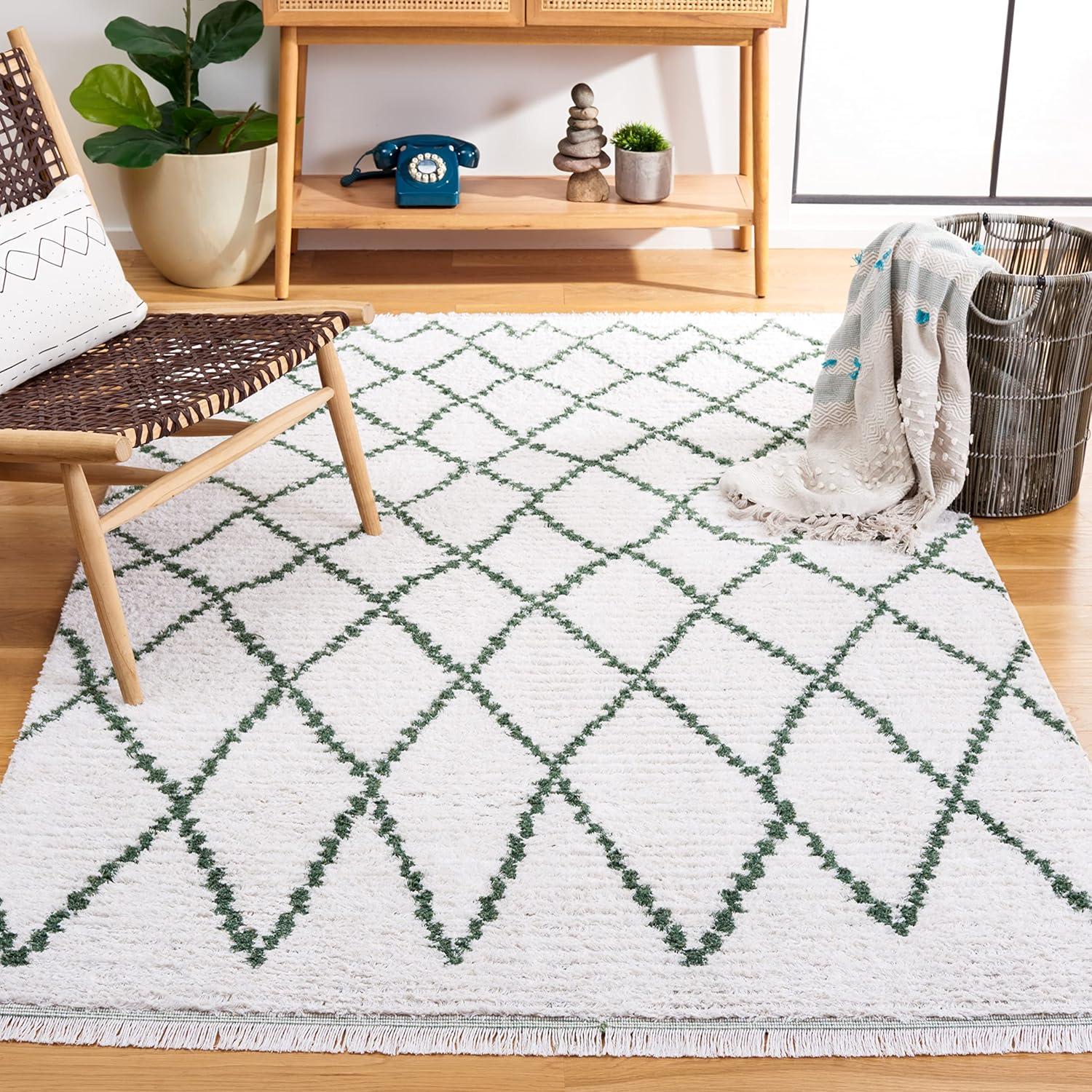 Augustine AGT850 Power Loomed Area Rug - Ivory/Green - 5'x7'7" - Safavieh.