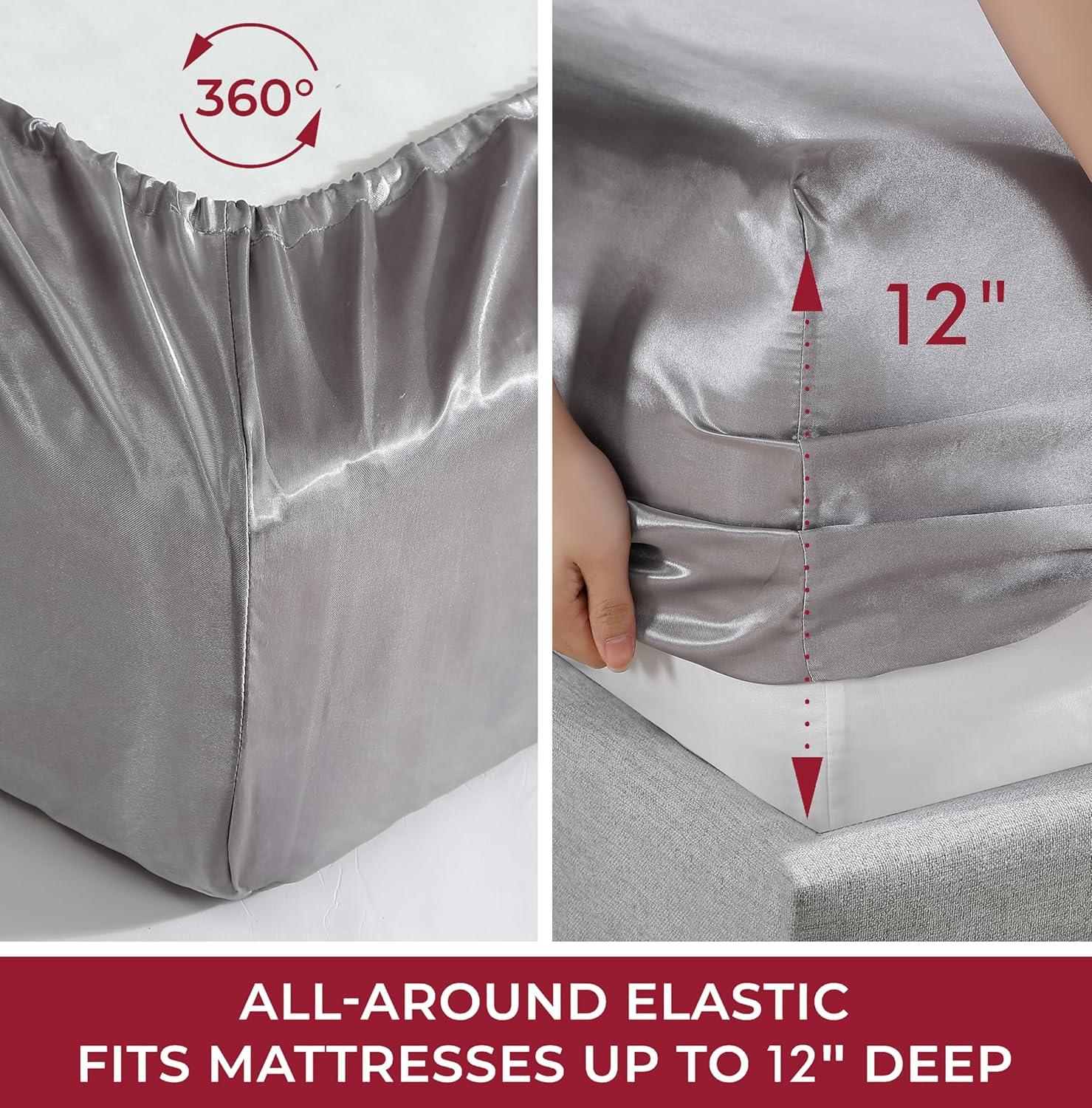 Bare Home Satin Sheet Set