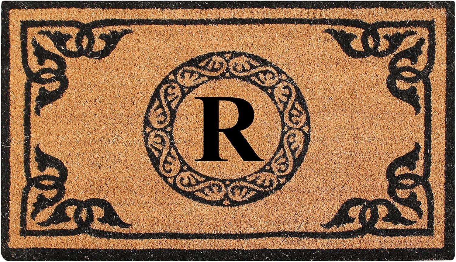 A1HC First Impression Hand Crafted by Artisans Geneva Monogrammed Entry Doormat, 24"X39" R