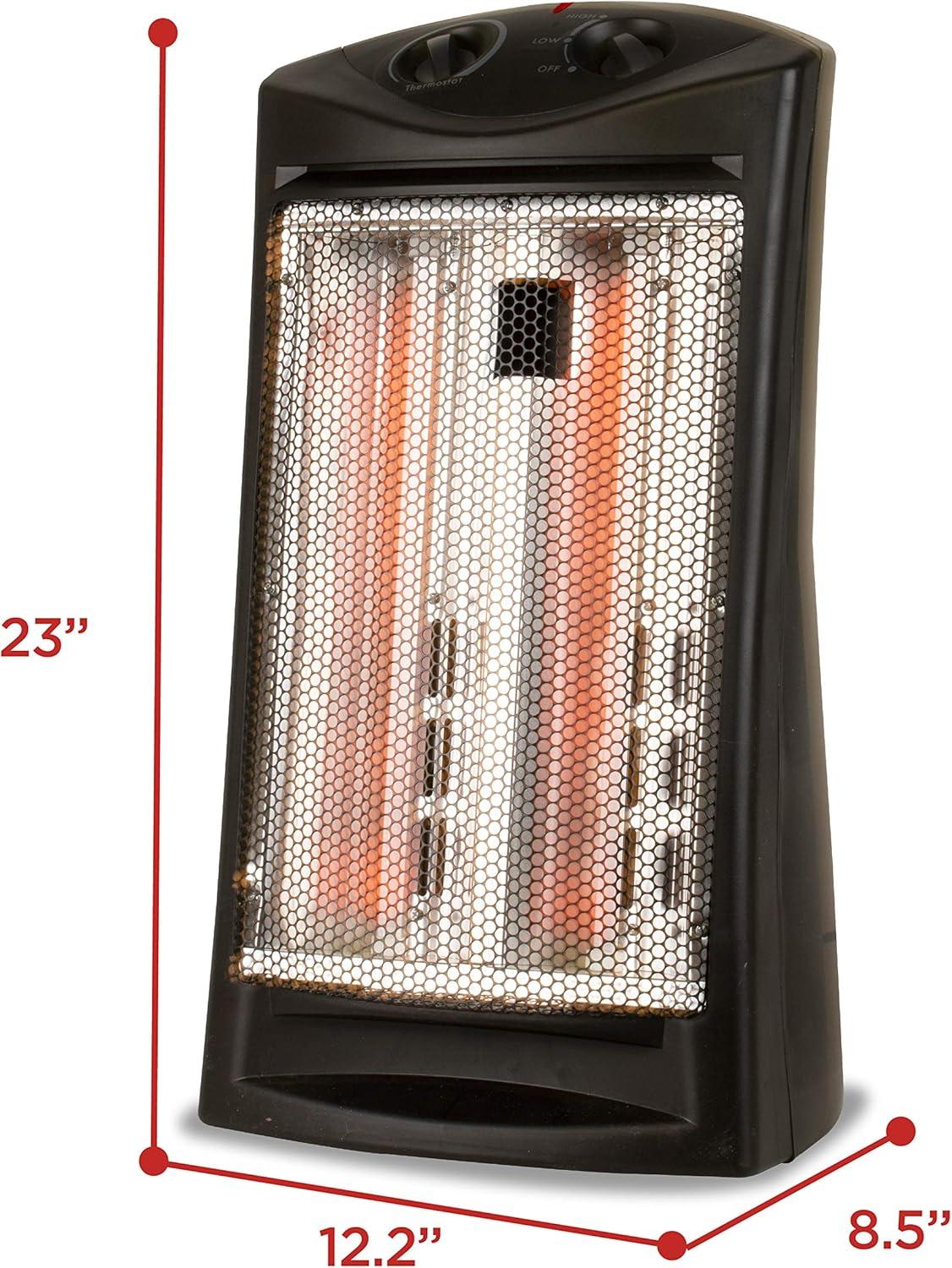 BLACK+DECKER Quartz 1500 Watt Electric Infrared Tower Heater with Manual Control