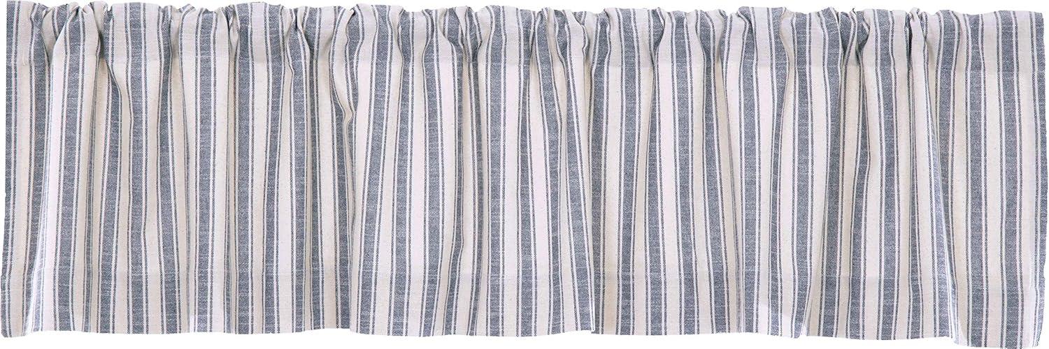 Piper Classics Market Place Blue Ticking Stripe Valance Curtain