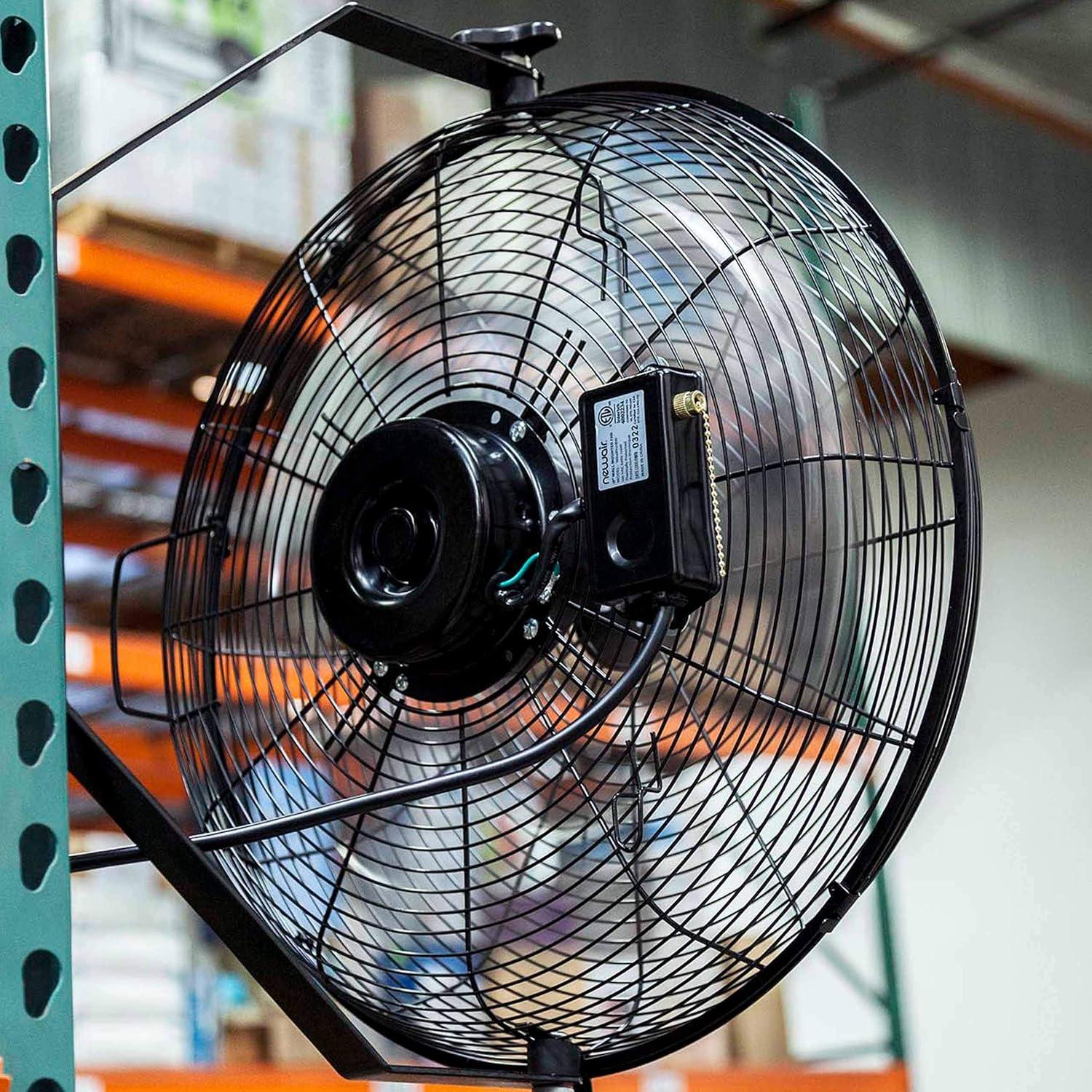 Newair Newair 18" High Velocity Wall Mount Fan, Heavy Duty Outdoor Fan, Adjustable Tilt and 3 Speeds up to 4012 CFM, Pull Chain Switch
