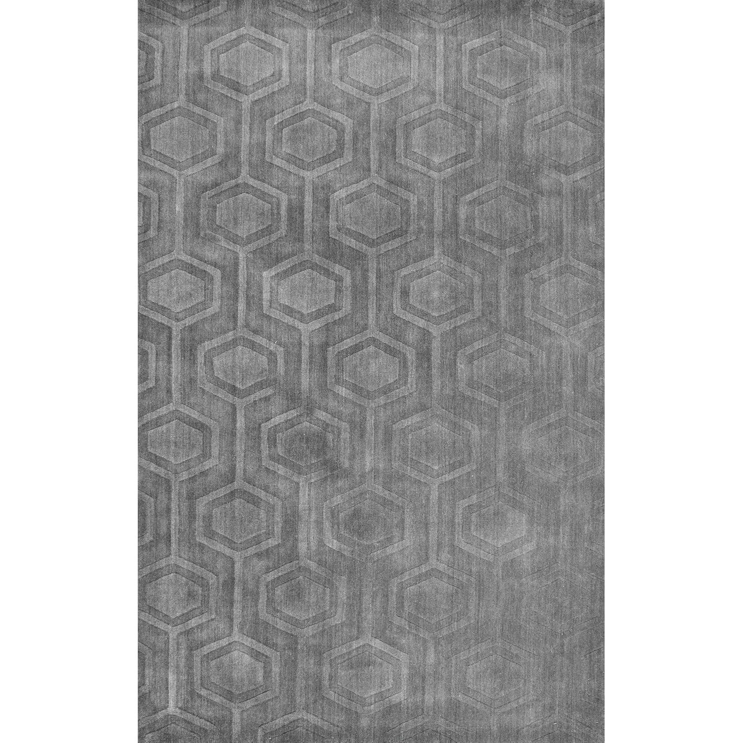 Nuloom Ambrose Geometric 5x8 Wool Indoor Area Rug for Living Room Bedroom Dining Room Kitchen, Grey