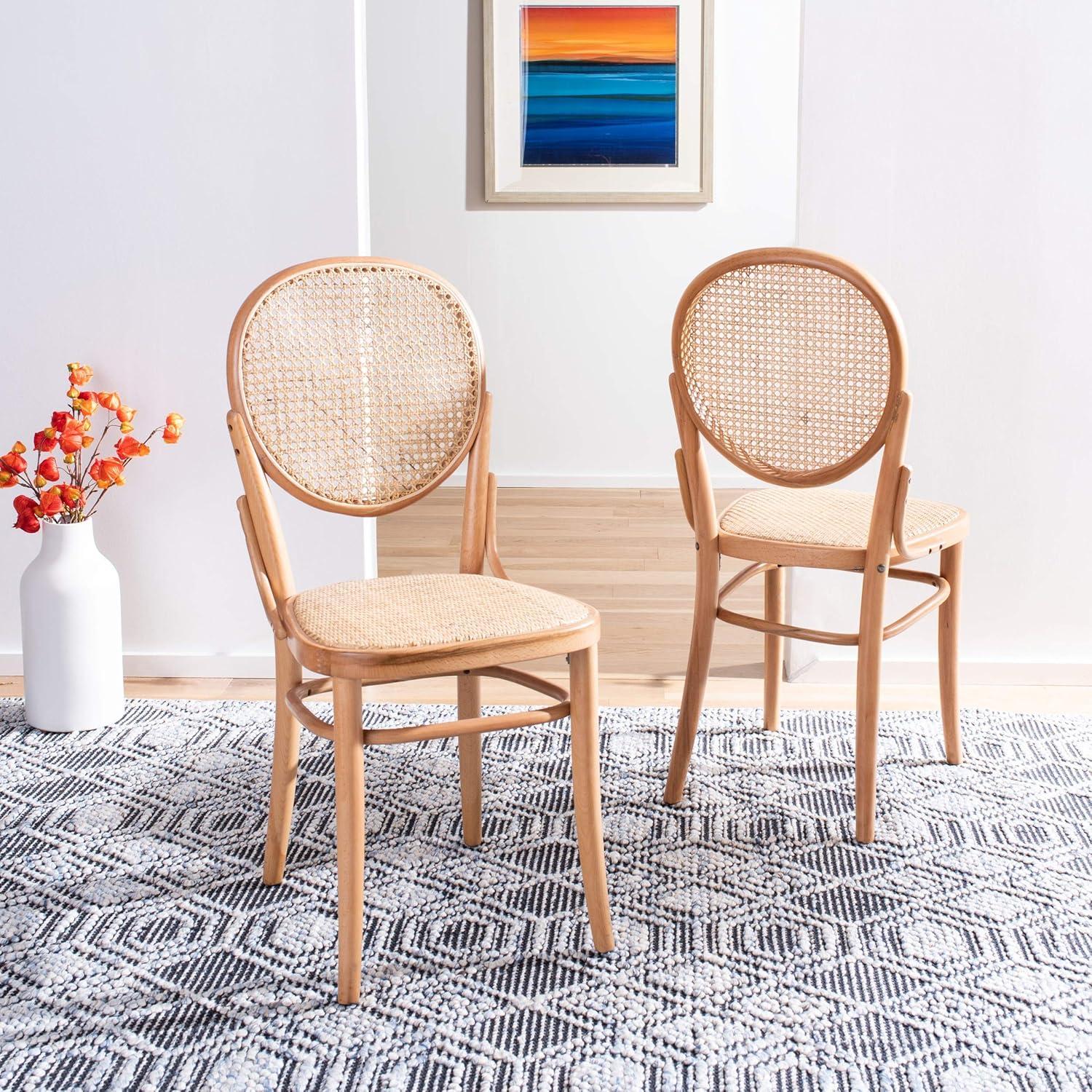 Sonia Cane Dining Chair (Set of 2) - DCH9504 - Natural - Safavieh