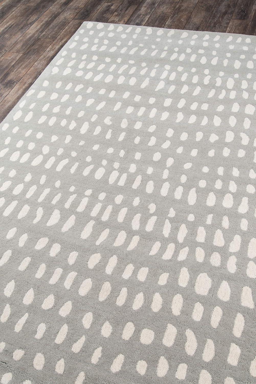 Skyline Decor Novogratz by  Delmar Boho Dots Hand-tufted Wool Area Rug Grey 9' x 12' 9' x 12' Indoor, Handmade Ivory Rectangle