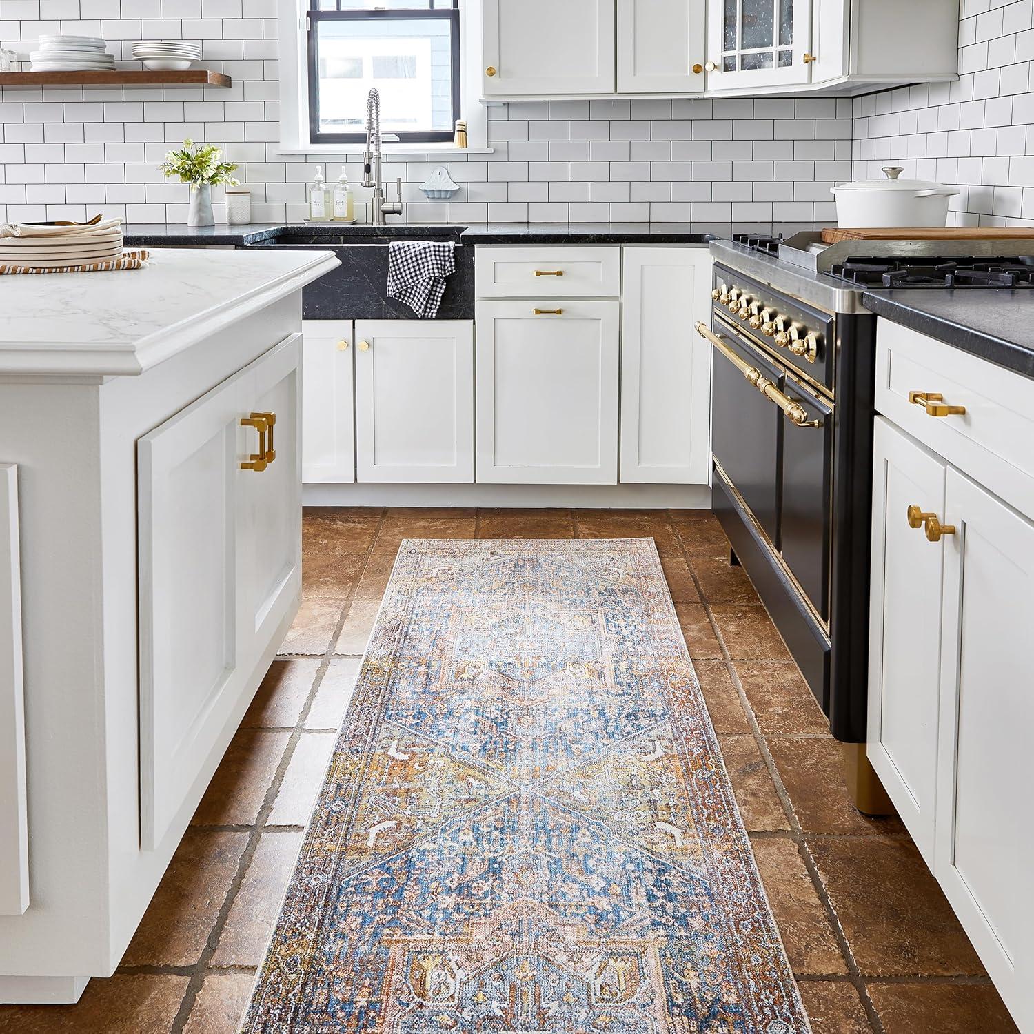 Nuloom Harriet Medallion 2x14 Runner Indoor Area Rug for Living Room Bedroom Dining Room Entryway Hallway Kitchen, Rust/Multicolor