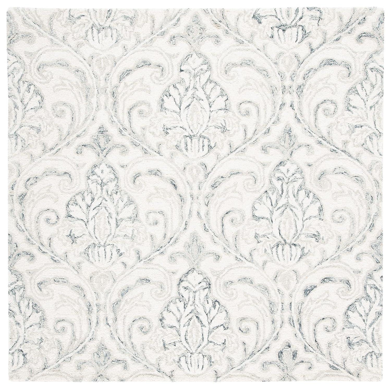 Micro-Loop MLP532 Hand Tufted Indoor Area Rug - Ivory/Grey - 7'x7' - Safavieh
