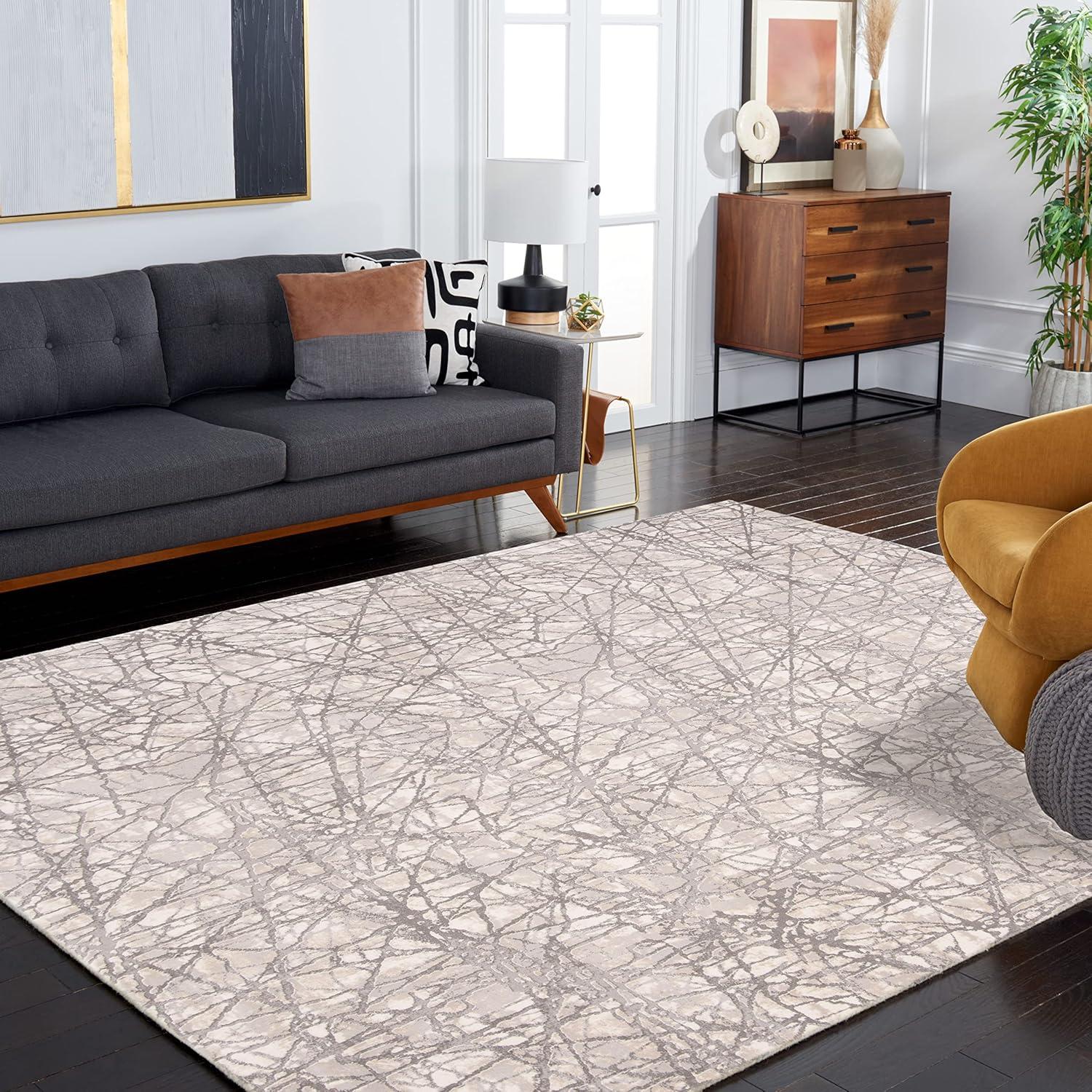 Meadow MDW324 Power Loomed Indoor Area Rug - Beige/Grey - 9'x12' - Safavieh