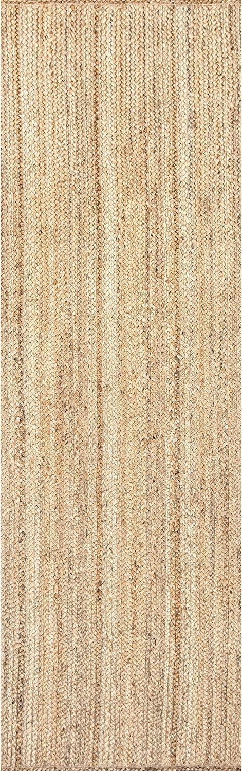 nuLOOM Rigo Hand Woven Jute Natural 2' 6" x 16' Farmhouse Runner Rug