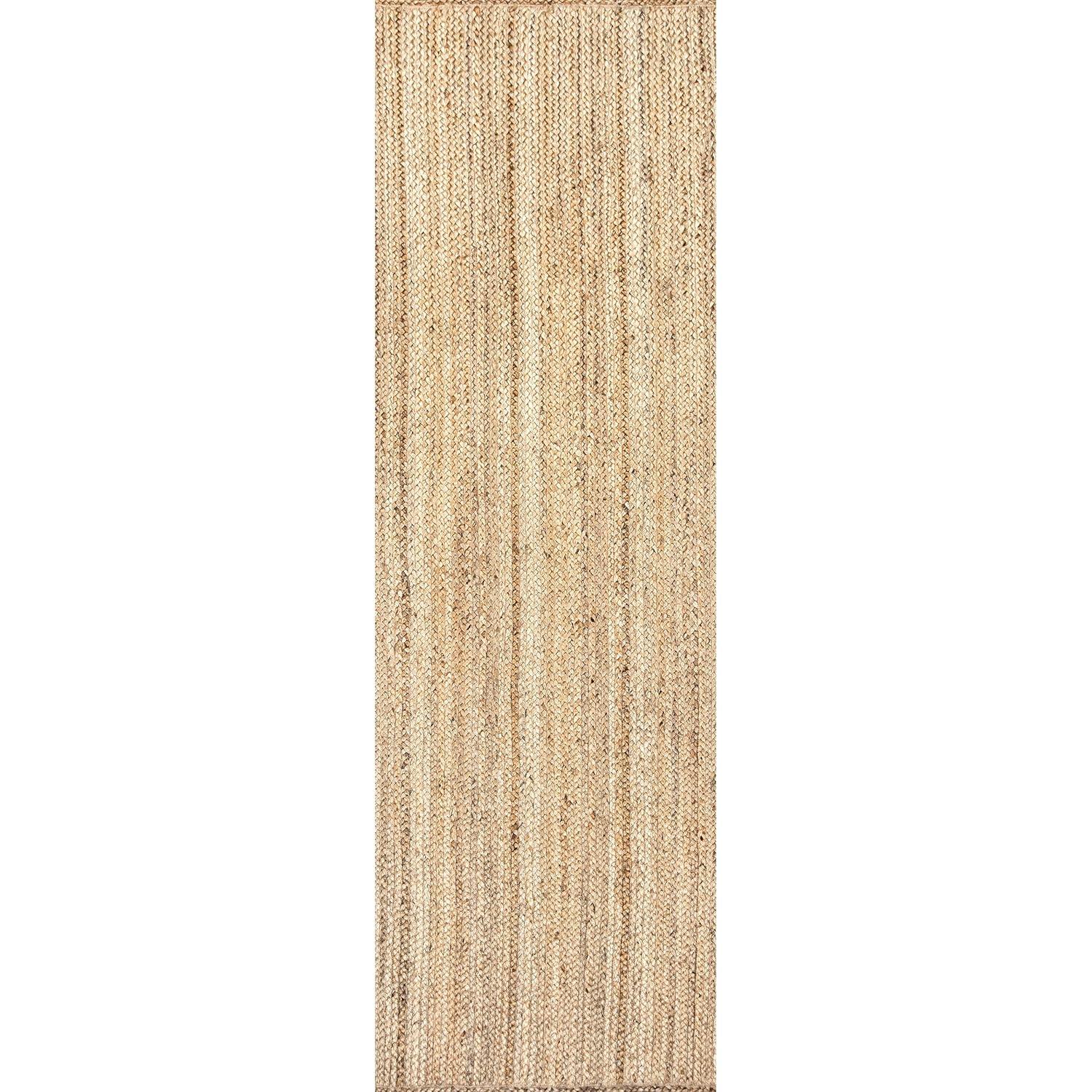 nuLOOM Alfombra de Yute Tejida a Mano Rigo, 2' 6" x 16', Natural